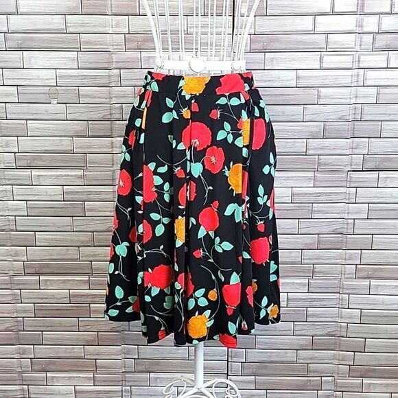 LulaRoe floral print a-line midi skirt Women's Size XS - Picture 1 of 10
